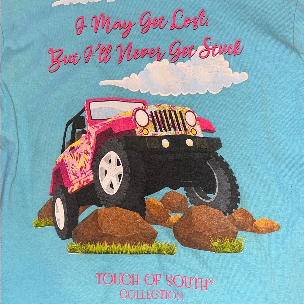 Touch of South Jeep Girl Long Sleeve Tee I May Get Lost But Never Get Stuck S